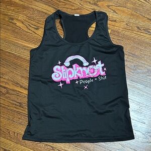 Black Graphic Tank Top